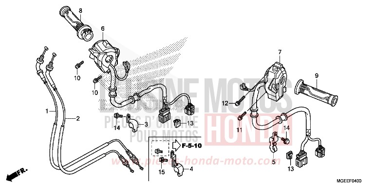 COMMUTATEUR/CABLE (VFR1200FD) de VFR1200F DCT TITANIUM BLADE METALLIC (YR316) 2015